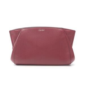 Cartier de leather clutch bag Bordeaux